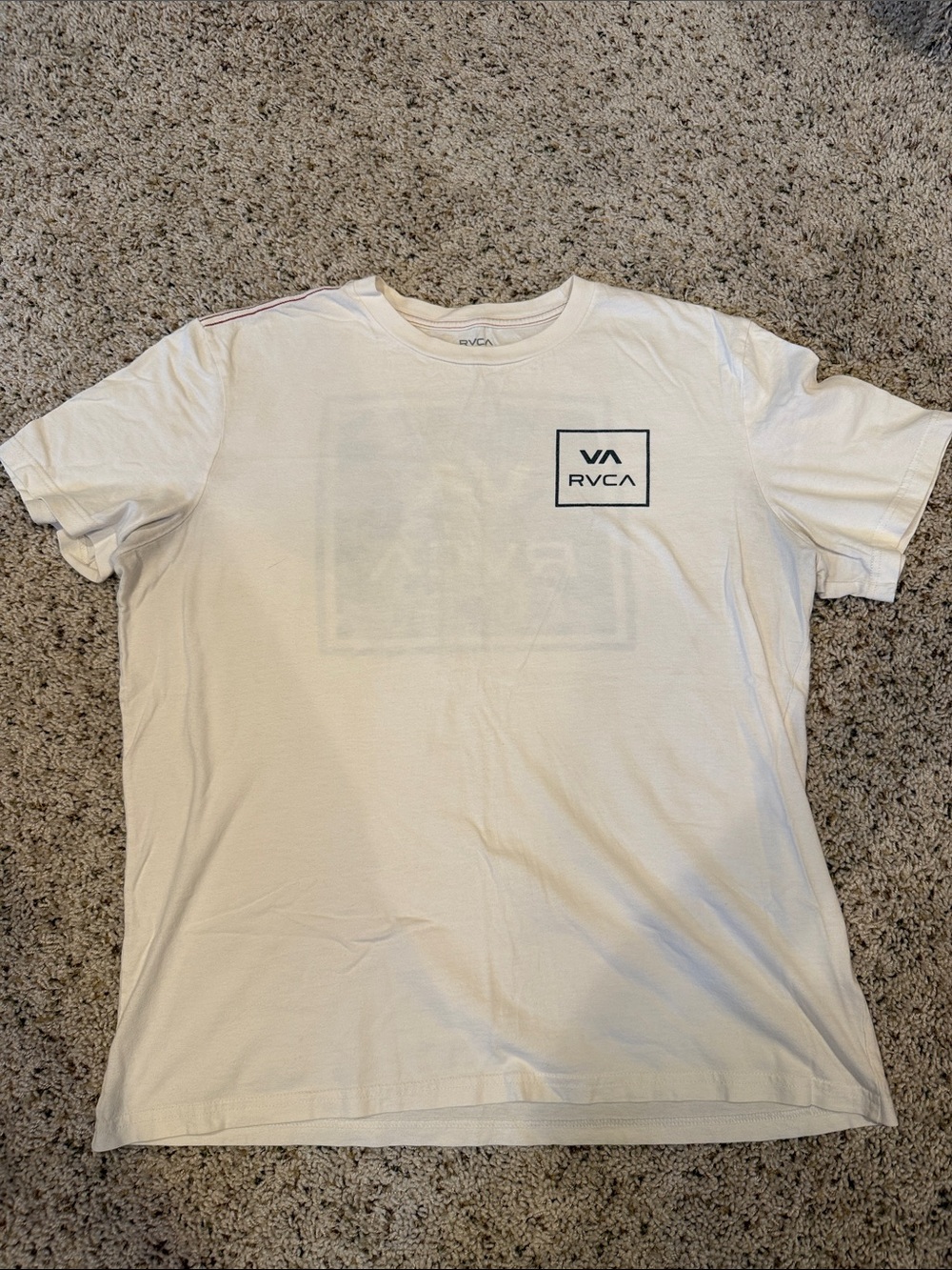 RVCA White Short-Sleeve Tee with Box Logo